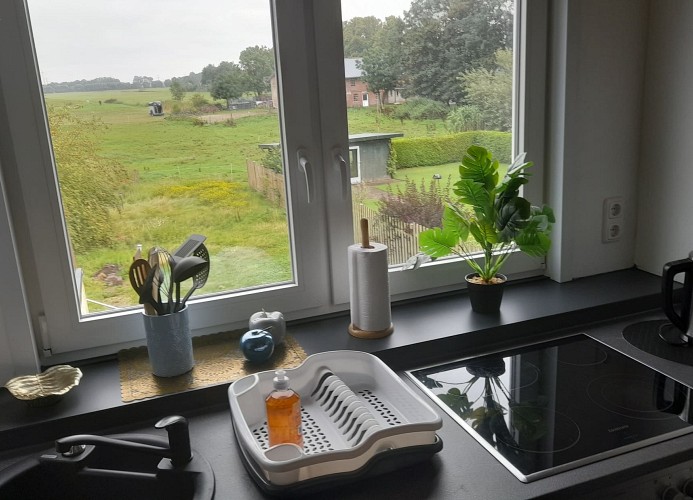Küchen oben mit Blick aus Fenster